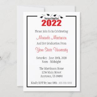 Veterinary Grad 2022 Graduation Invitation (Red)