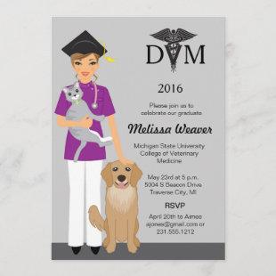 Veterinary School Graduation Invitation | Female