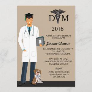 Veterinary School Graduation Invitation | Male