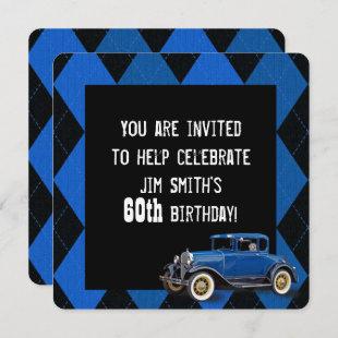 Vintage Car Birthday Invite