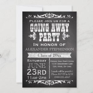 Vintage Chalkboard Going Away/Graduation Party Invitation