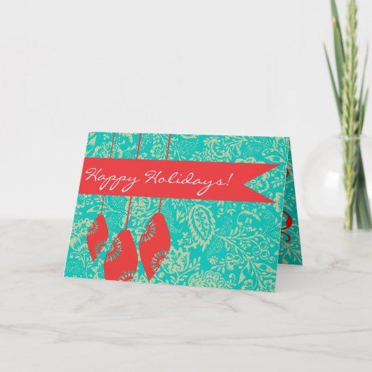 Vintage Floral Merry Christmas Card