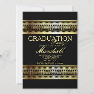 Vintage Gold Graduation Invitation