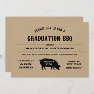 Vintage Graduation BBQ Invitation