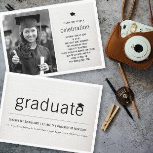 Vintage Linen Graduate Photo Graduation Party Invitation