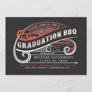 Vintage Retro Graduation BBQ Invitations