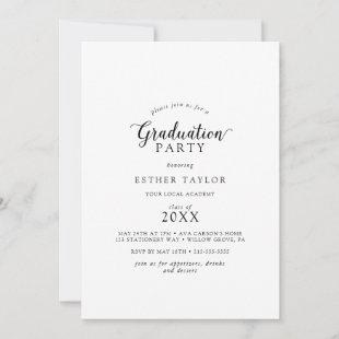 Vintage Script Graduation Party Invitation