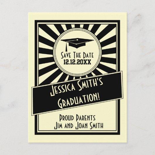Vintage Starburst Save The Date Graduation Party Announcement Postcard