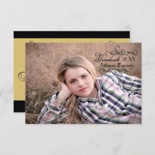 Vintage Style with Photo - 3x5 Grad Announcement