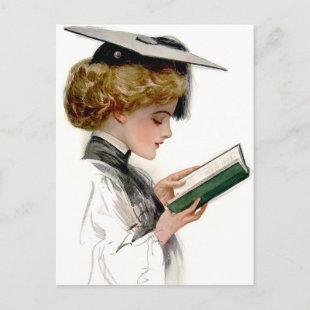 Vintage Woman Graduate Announcement Postcard