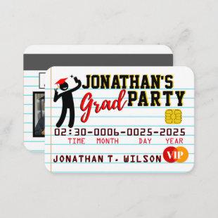 VIP Phone Grad Party Credit Card Photo Invitations