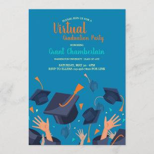 Virtual Hat Toss Graduation Party Invitation
