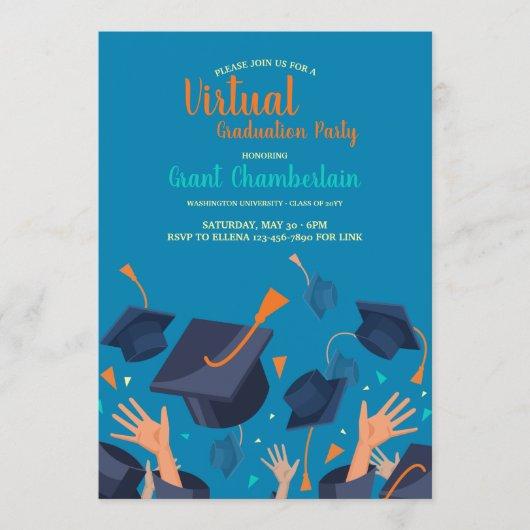 Virtual Hat Toss Graduation Party Invitation