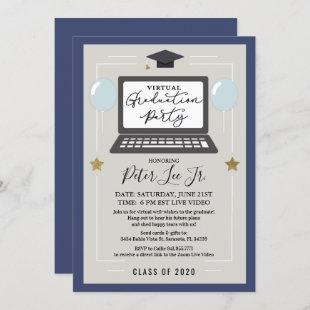 Virtual Male Graduation Party Invitation