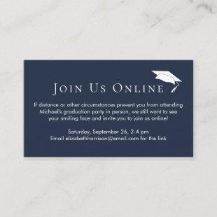 Virtual Online Graduation Party Blue Enclosure Card