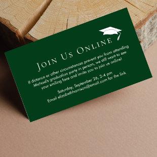 Virtual Online Graduation Party Green Enclosure Card