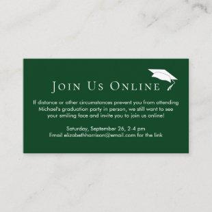 Virtual Online Graduation Party Green Enclosure Card