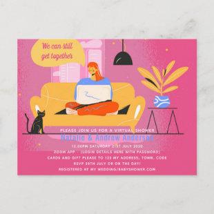 Virtual Party Baby Bridal Shower Birthday Grad. Postcard
