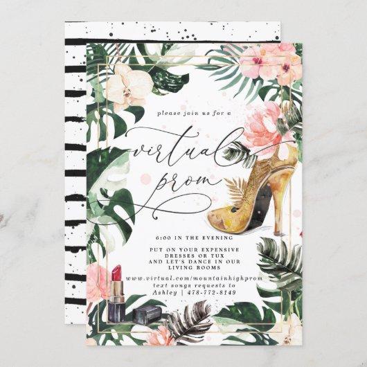 Virtual Prom Party | Exotic Tropical Monstera Invitation