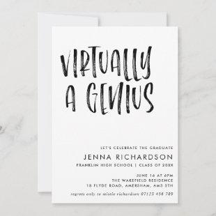 Virtually A Genius Modern Typographic Grad Party I Invitation