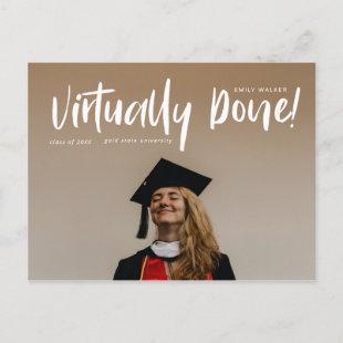 virtually done graduation announcement postcard