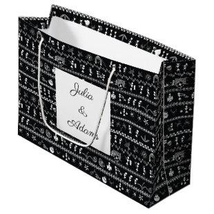 Warli Handart Black Gift Bag
