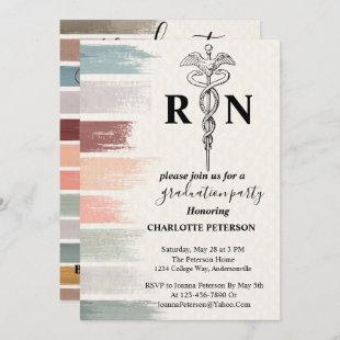 Watercolor Abstract  Nurse Graduation Party Photo  Invitation