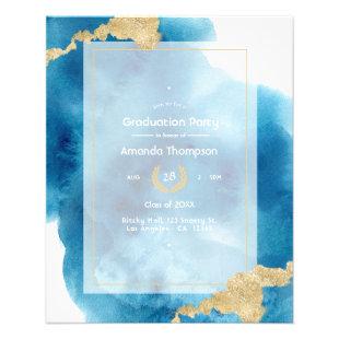 Watercolor Beach Graduation Party Invitation Flyer