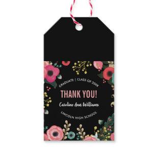 Watercolor Floral Graduation Thank You  Gift Tags
