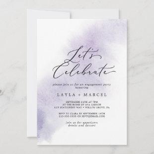 Watercolor Wash | Purple Let's Celebrate Invitation