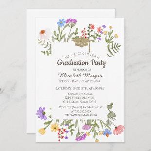 Watercolor Wildflower Meadow Graduation Invitation
