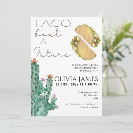 Watercolour taco bout a future graduation  invitation