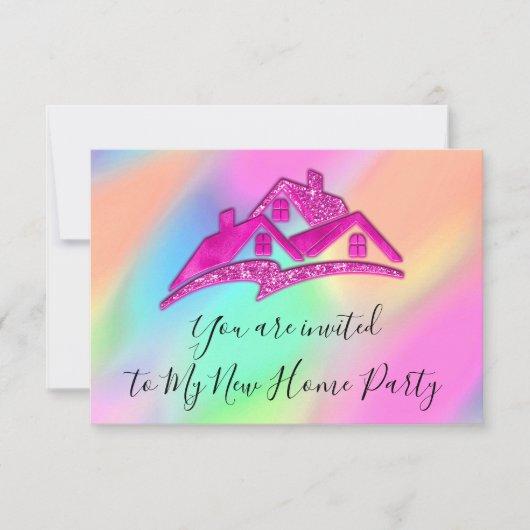 We Have Moved New Home Invitation Holograph Pinky
