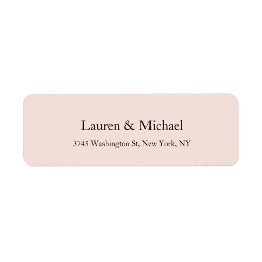 Wedding Elegant Minimalist Classical Pastel Color Label