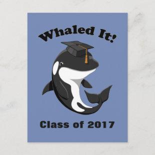 Whaled It Class of 2017 Cute Orca Killer Whale Invitation