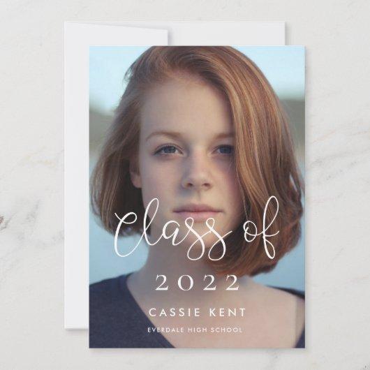 Whimsical font Class of 2023 photo invitation