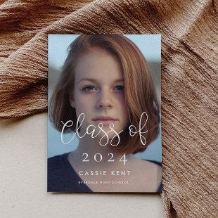 Whimsical font Class of 2024 photo invitation