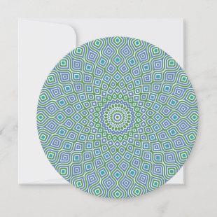 Whirlpool Mosaic Round Invitation in Teal Green
