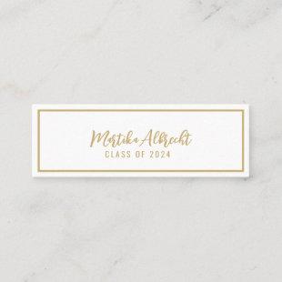 White and Gold | Bold Typography  Name Card