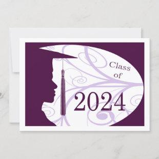 White and Purple Man Silhouette 2024 Card