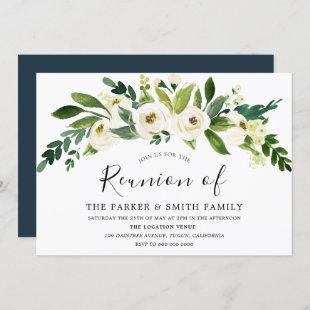 White Flowers Blooming Family Reunion Invitation