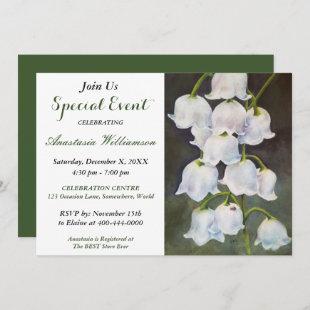 WHITE LILY OF THE VALLEY PARTY EVENT INVITE