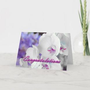 White Orchid Congratulations Card