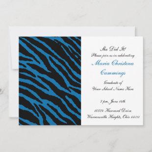 Wild Print Graduation Invitation (Blue)
