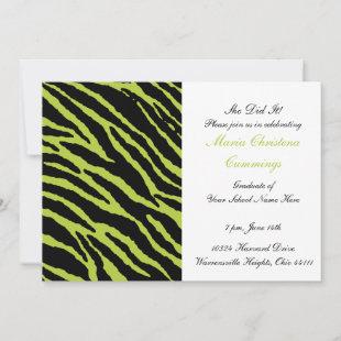 Wild Print Graduation Invitation (Chartreuse)