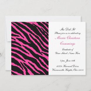 Wild Print Graduation Invitation (Pink)