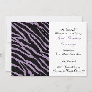 Wild Print Graduation Invitation (Purple)