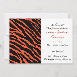 Wild Print Graduation Invitation (Tangerine)