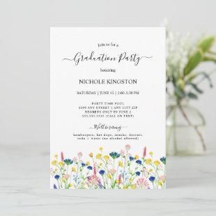 Wildflower Garden Graduation Party Invitation
