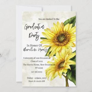 Wildflower Photo Graduation Party Invitation